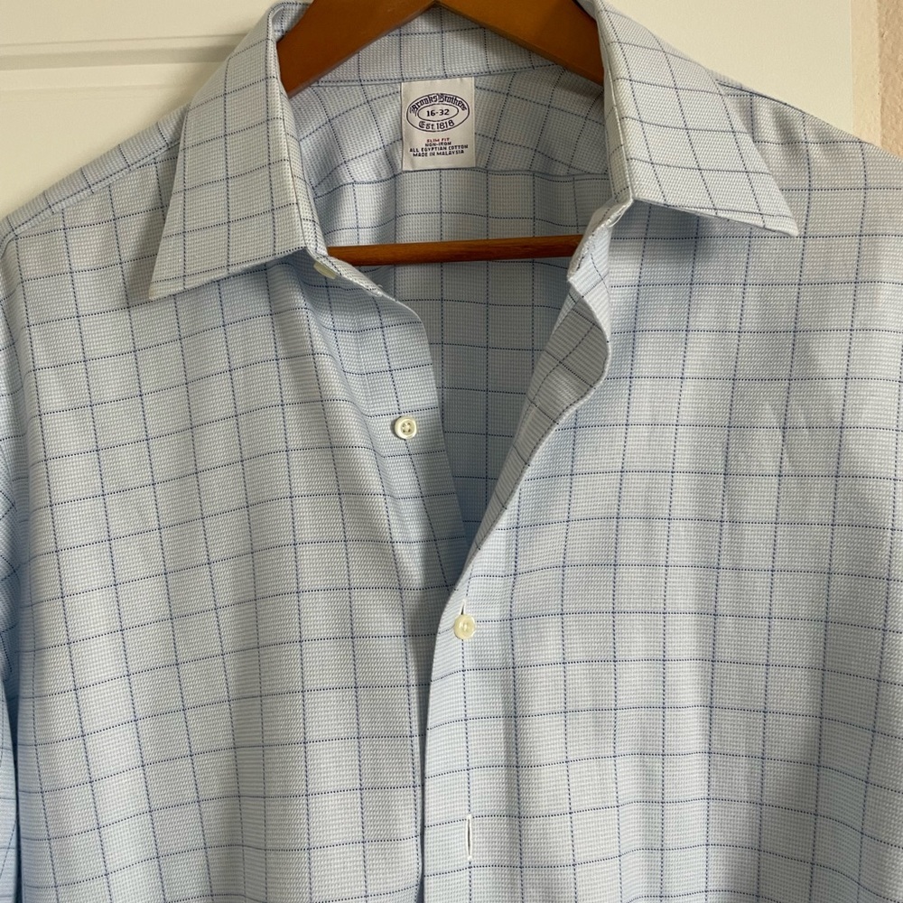 Brooks Brothers All Egyptian Cotton Blue Dress Shirt